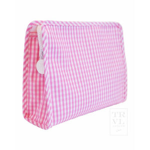 Roadie Cosmetic Large | Pink Gingham