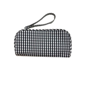 BLACK GINGHAM CATCHALL WRIST BAG