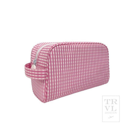 Cosmetic Stowaway Bag | Pink Gingham