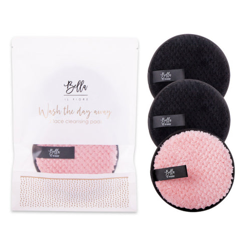 Face Cleansing Pad 3pc | Black/Pink