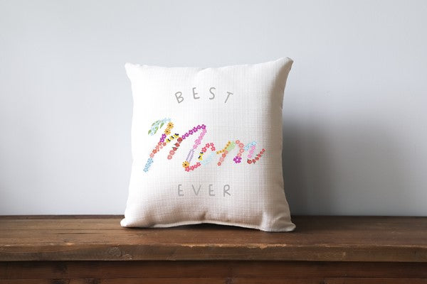 Best Mom Floral Pillow