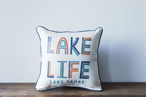 Posterpress Lake Life Pillow - Coastal Piping