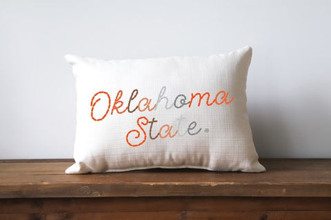 OSU Stitched Script Collegiate Pillow