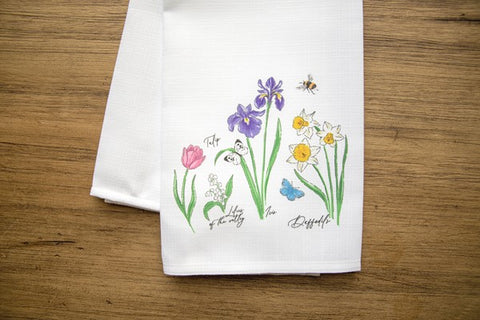 Spring Flower Tea Towel